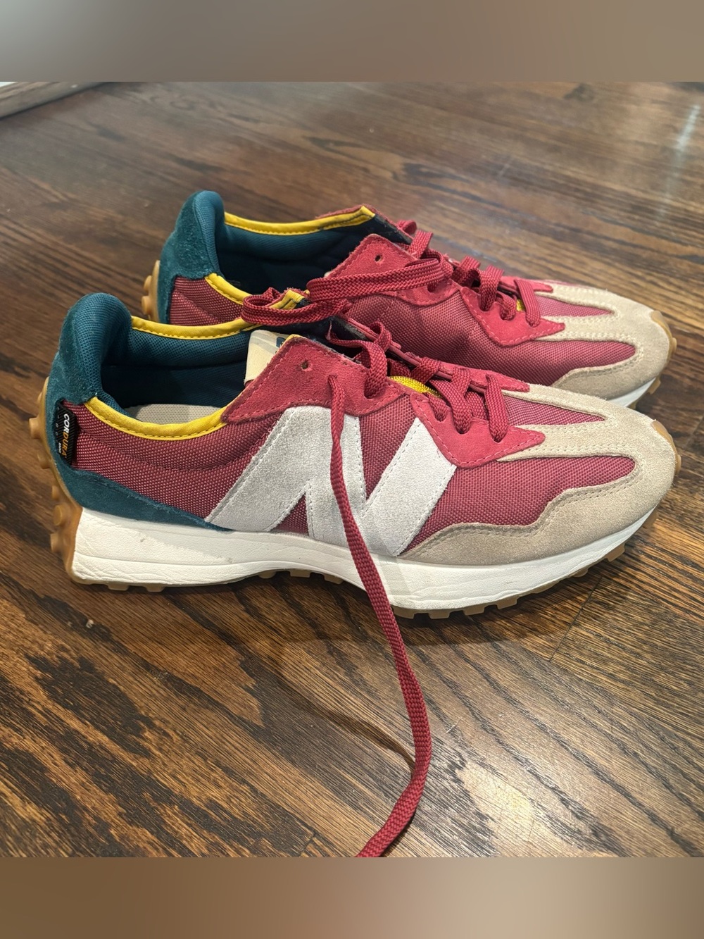New Balance 327 Cordura Burgundy Teal Tan Sneakers MS327WT1 retro men’s size 8